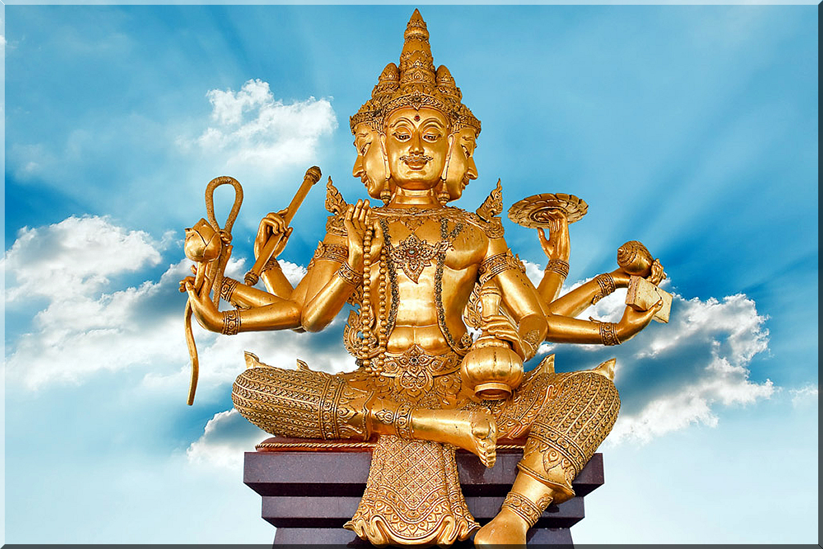 Великий брахман. Брахма Сахампати. Брахма Теджас. Брахма Индия. Статуя Брахмы Индуизм.